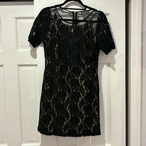 Black lace mini dress astr